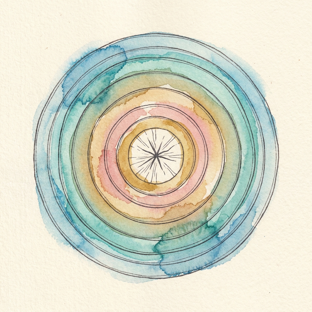 Watercolor emblem for The 144-Year Horizon