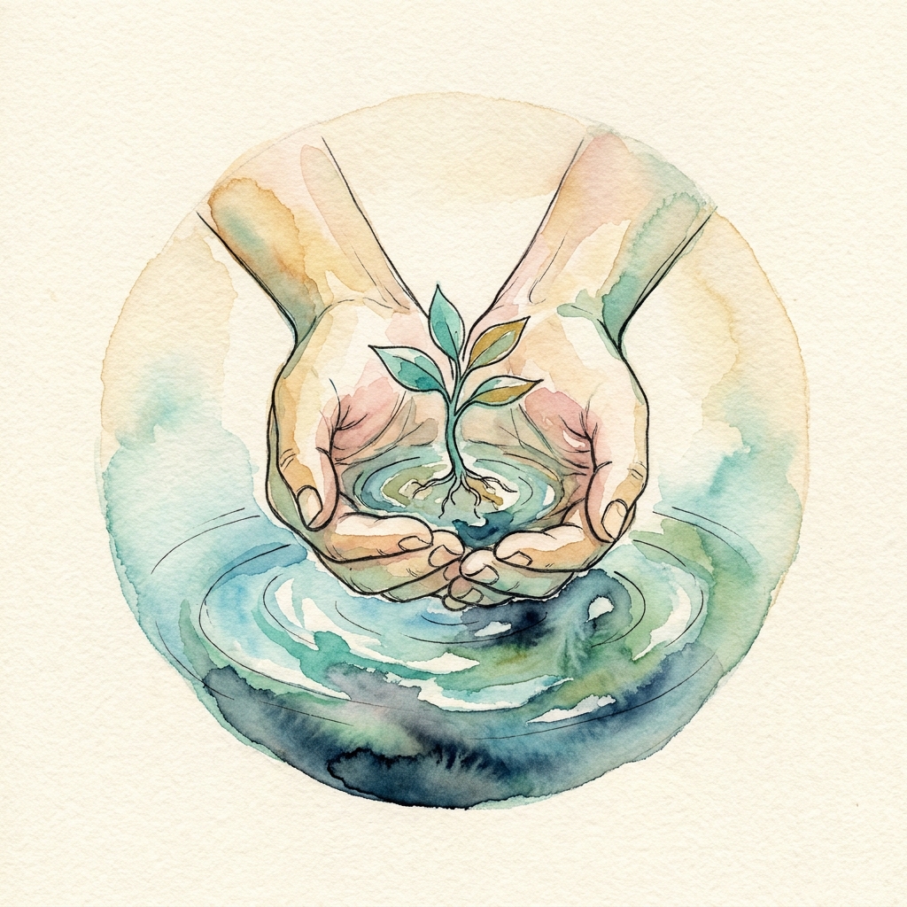 Watercolor emblem for The Regenerative Wealth Reserve