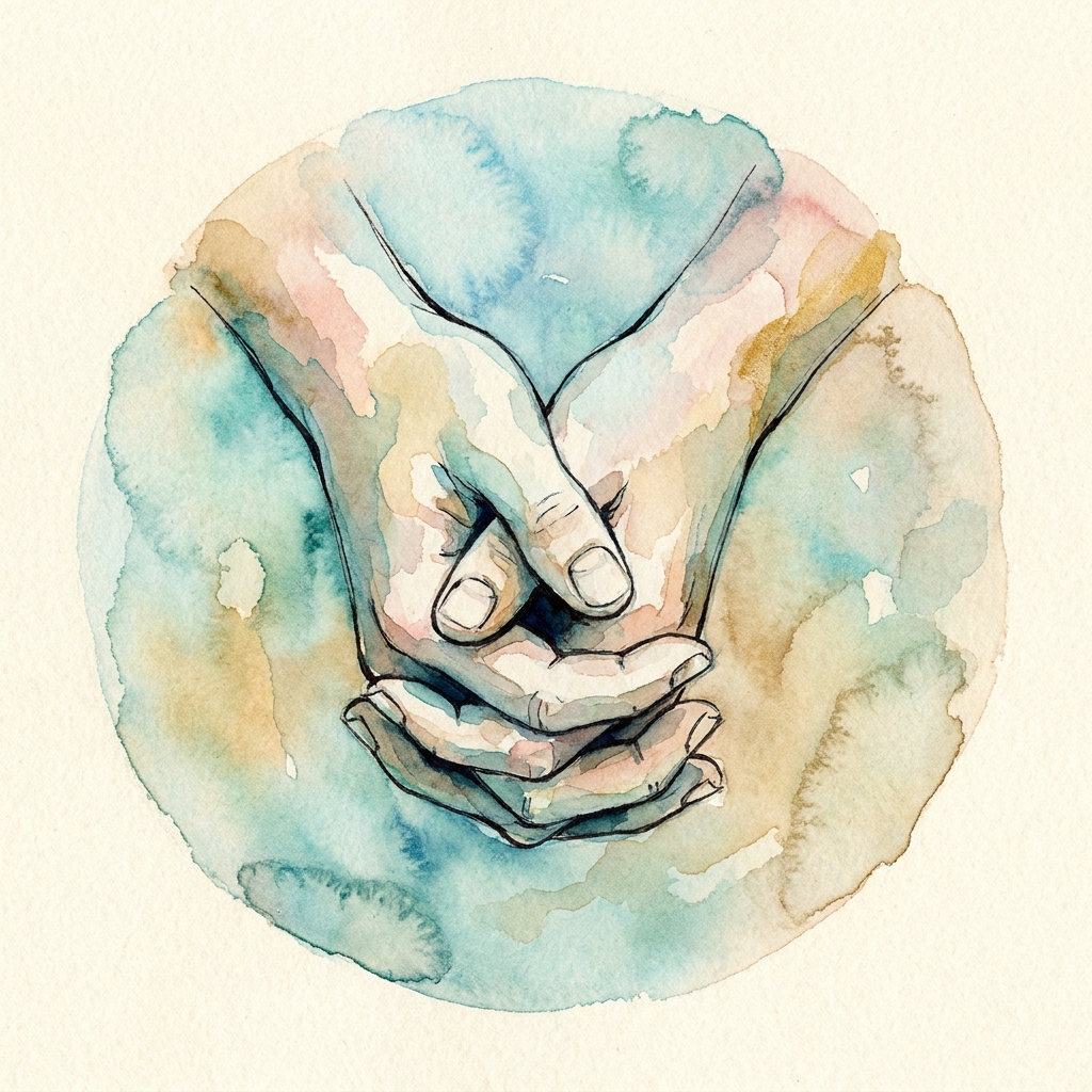 Watercolor emblem for Social Capital